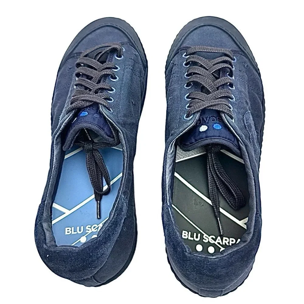 Scarpa Italy Men’s Sneakers Size 11 Navy Blue Leather Casual Shoes EU 44 EUC